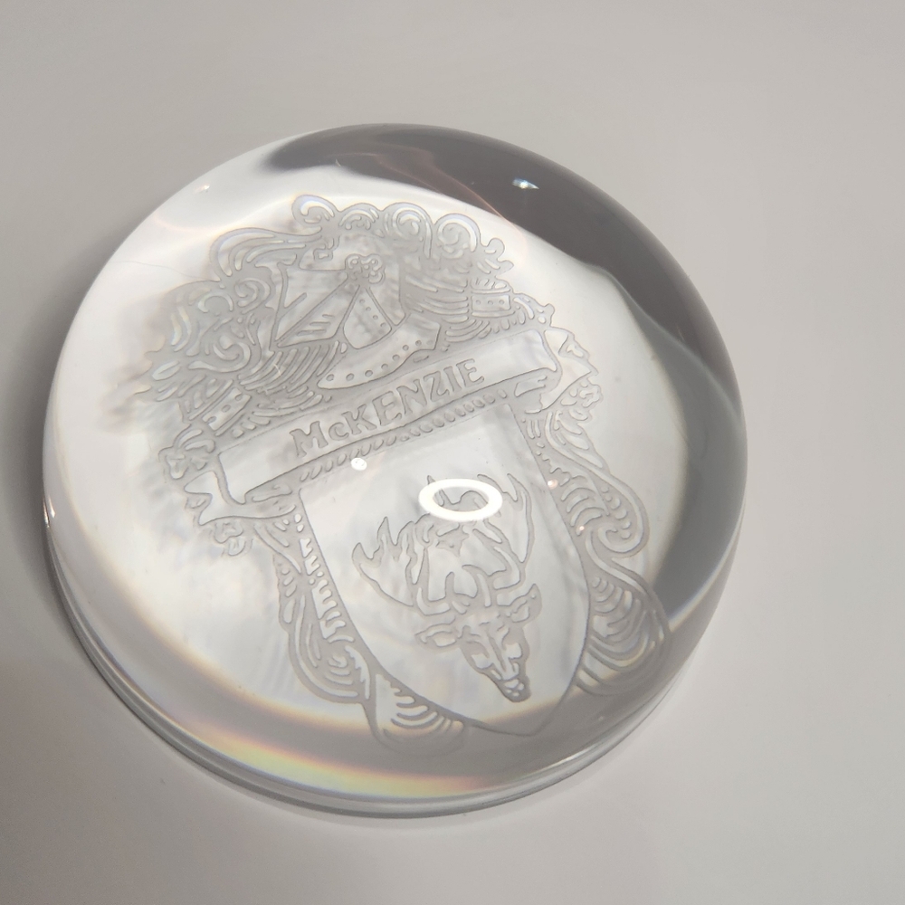 Elegant McKenzie Family Crest Paperweight
